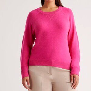 Quince Women's Med. Shrunken Cashmere Sweater Raspberry Pink